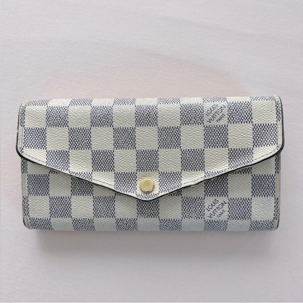 Louis Vuitton Damier Azur Envelope Wallet - White/Light Blue Checks